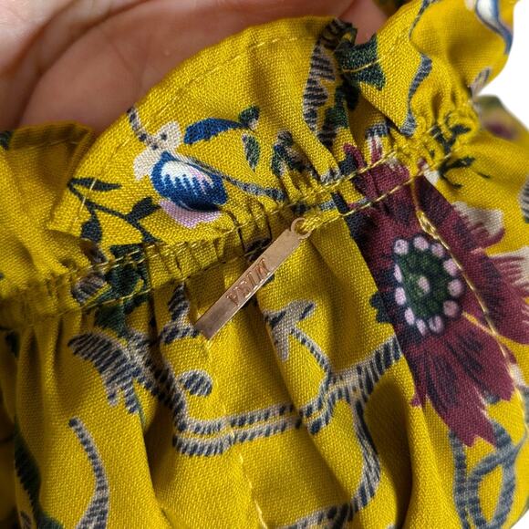 Misa Violet Dress Small Balloon Sleeve Smocked Mini Marigold Floral Yellow - Picture 7 of 11